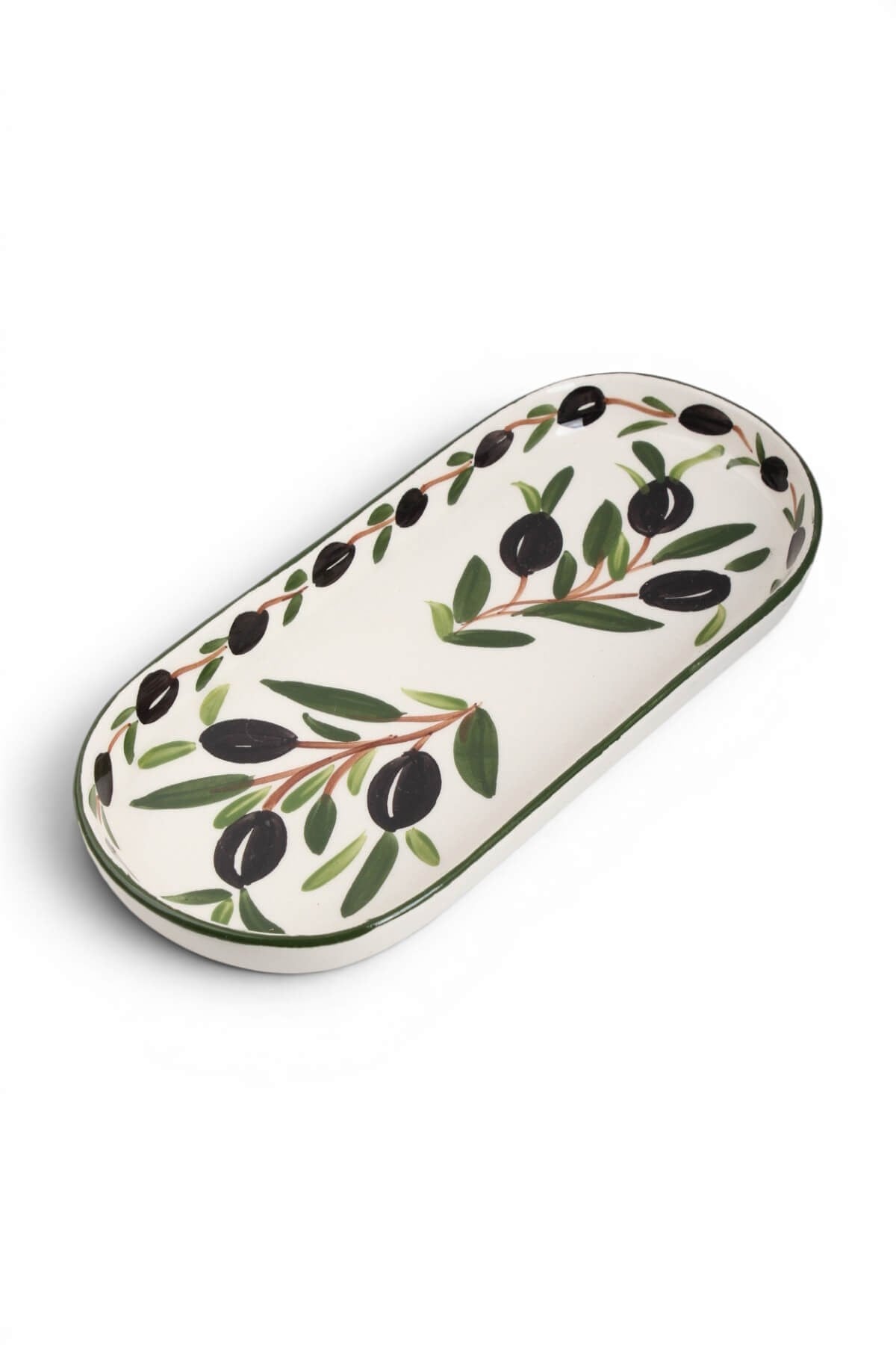 24x11cm Oval Zeytin Desenli Sunumluk