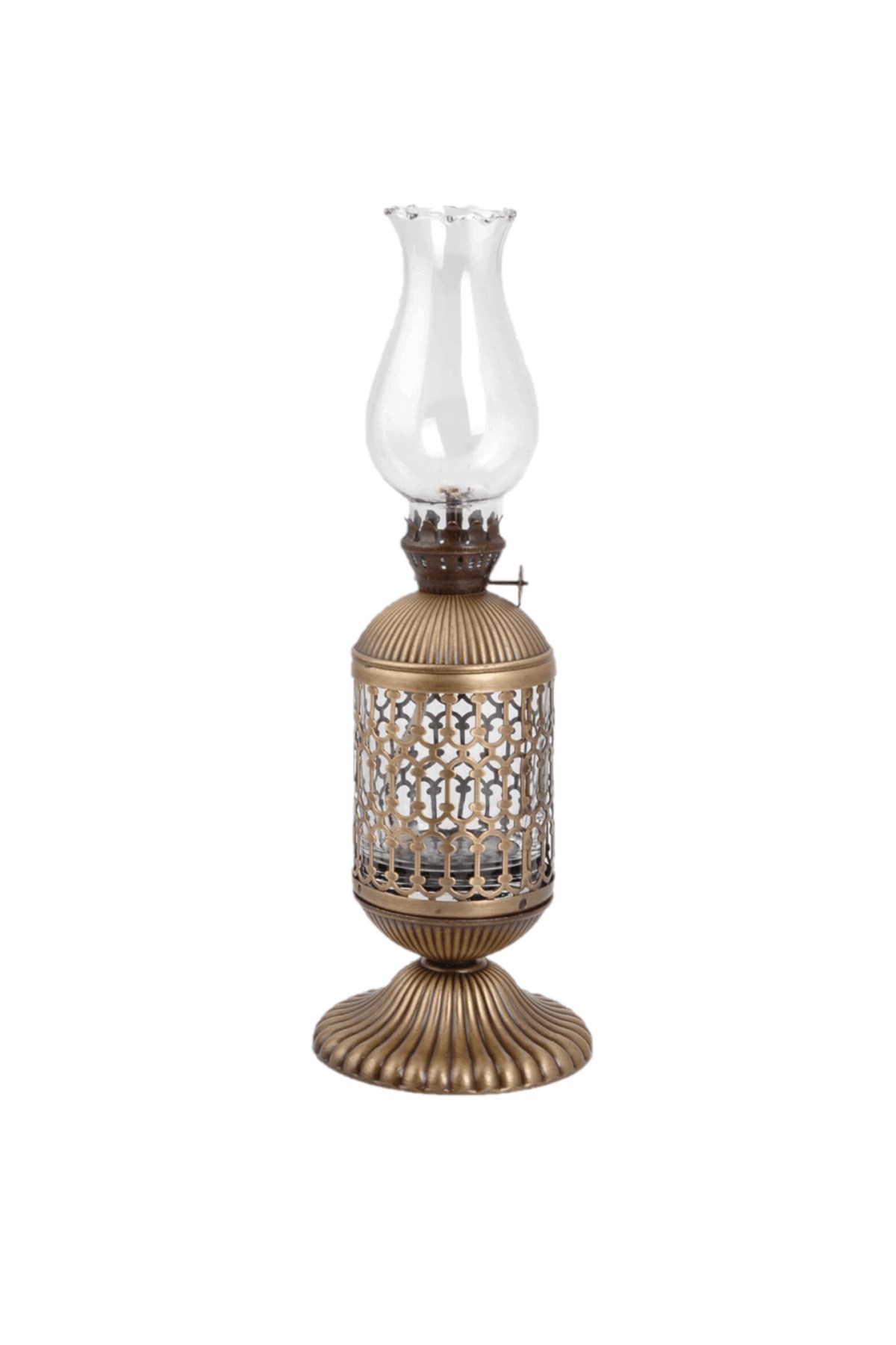 29 cm Antik Eskitme Gaz Lambası