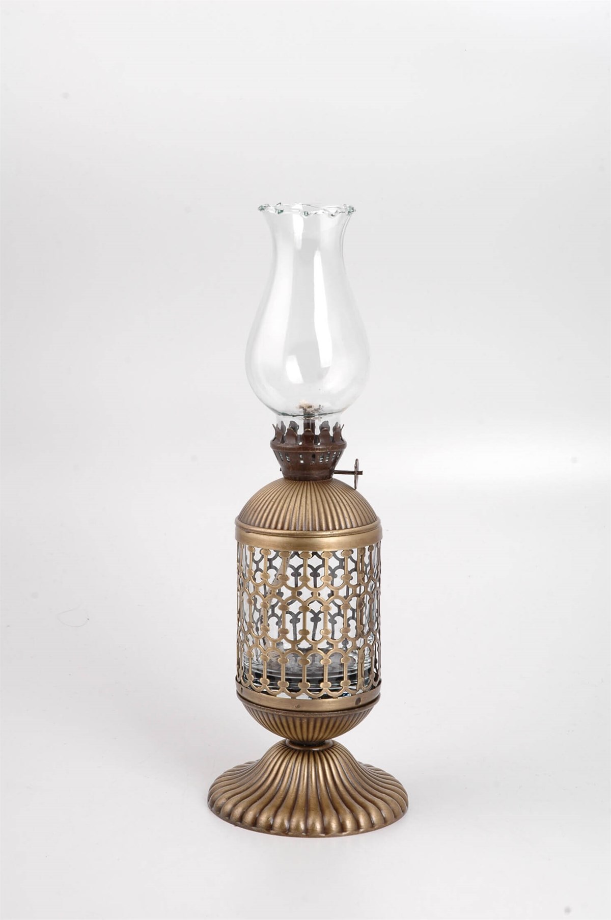 29 cm Antik Eskitme Gaz Lambası