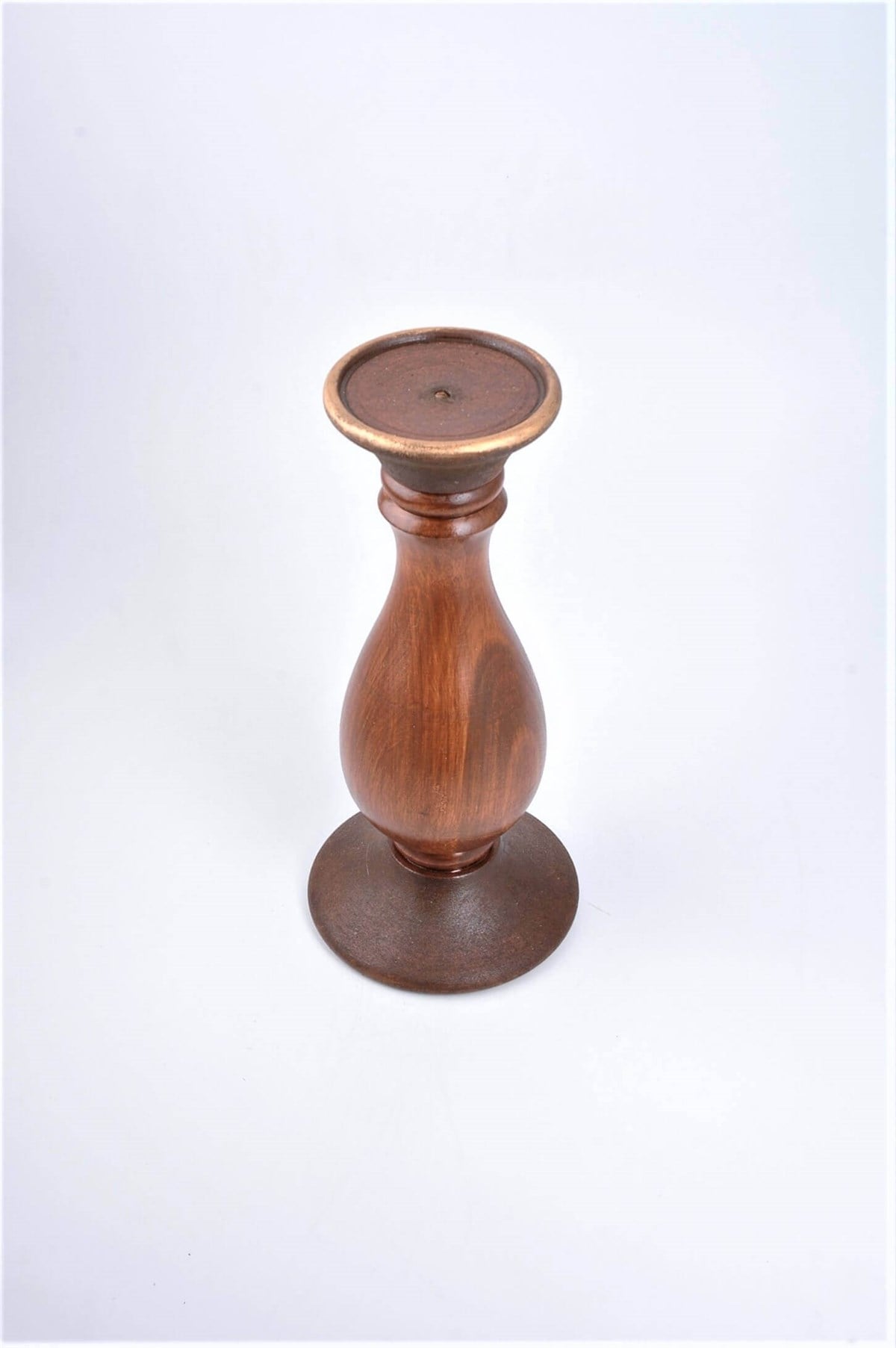 29 cm Kahve Ahşap Tombul Kütük Mumluk