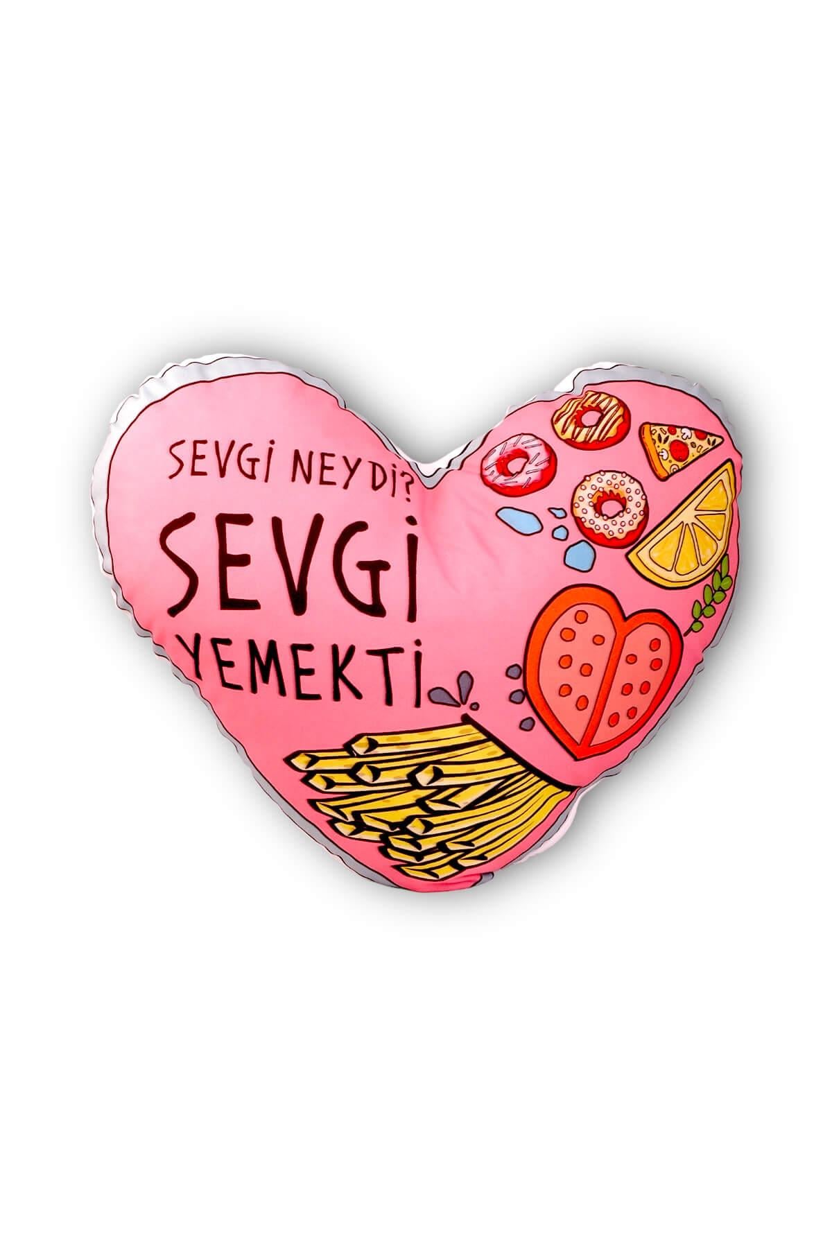 35cm Sevgi Yemekti Kalp Yastık