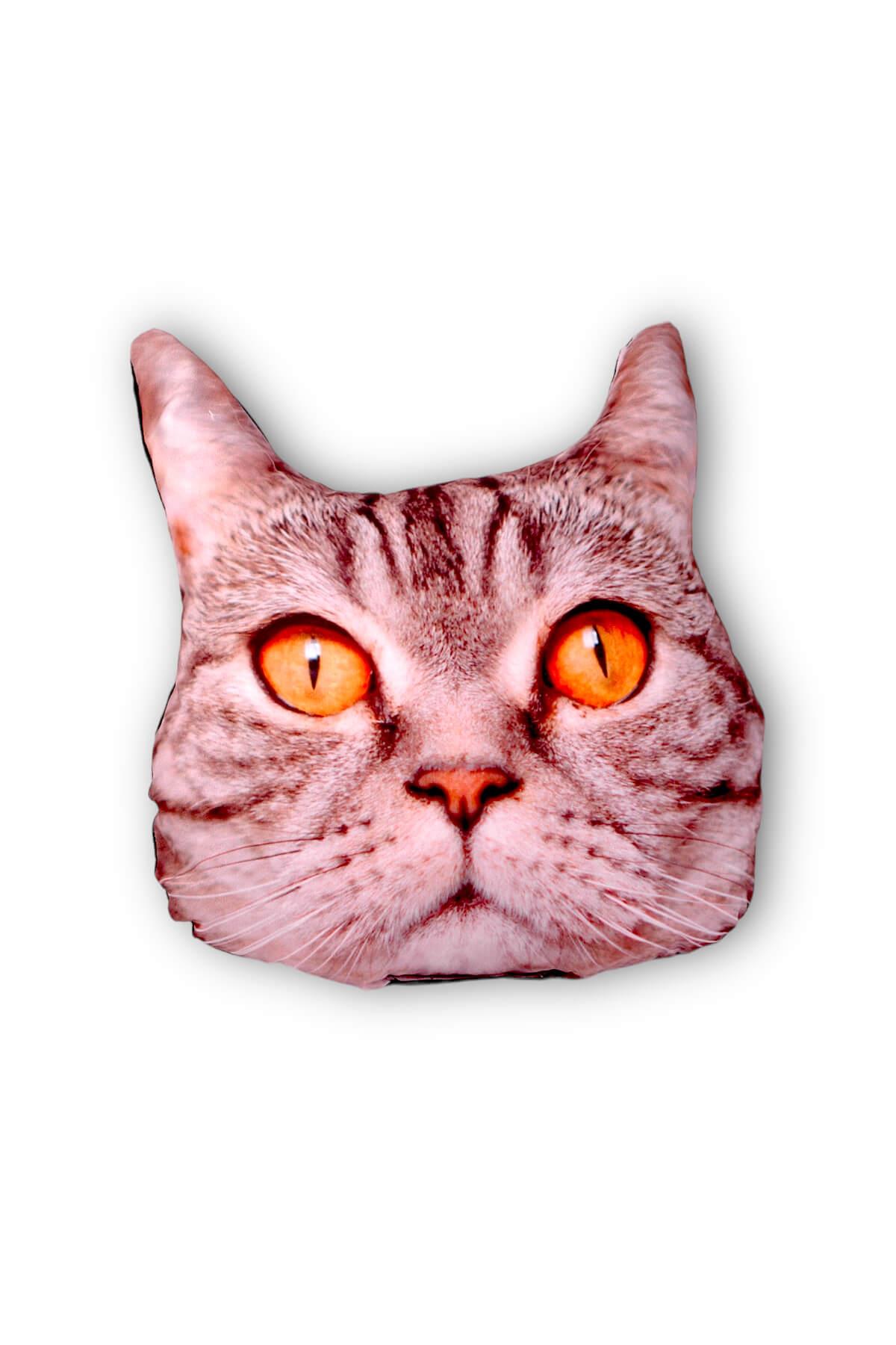 35cm Tekir Kedi Kafası Yastık