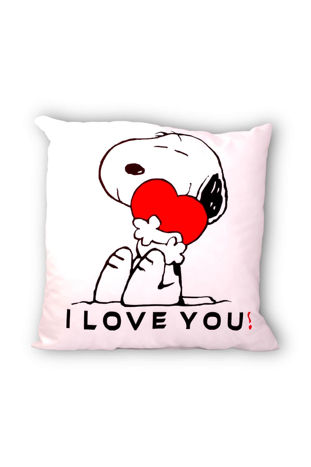 40x40 cm Snoopy Kalp Yastık
