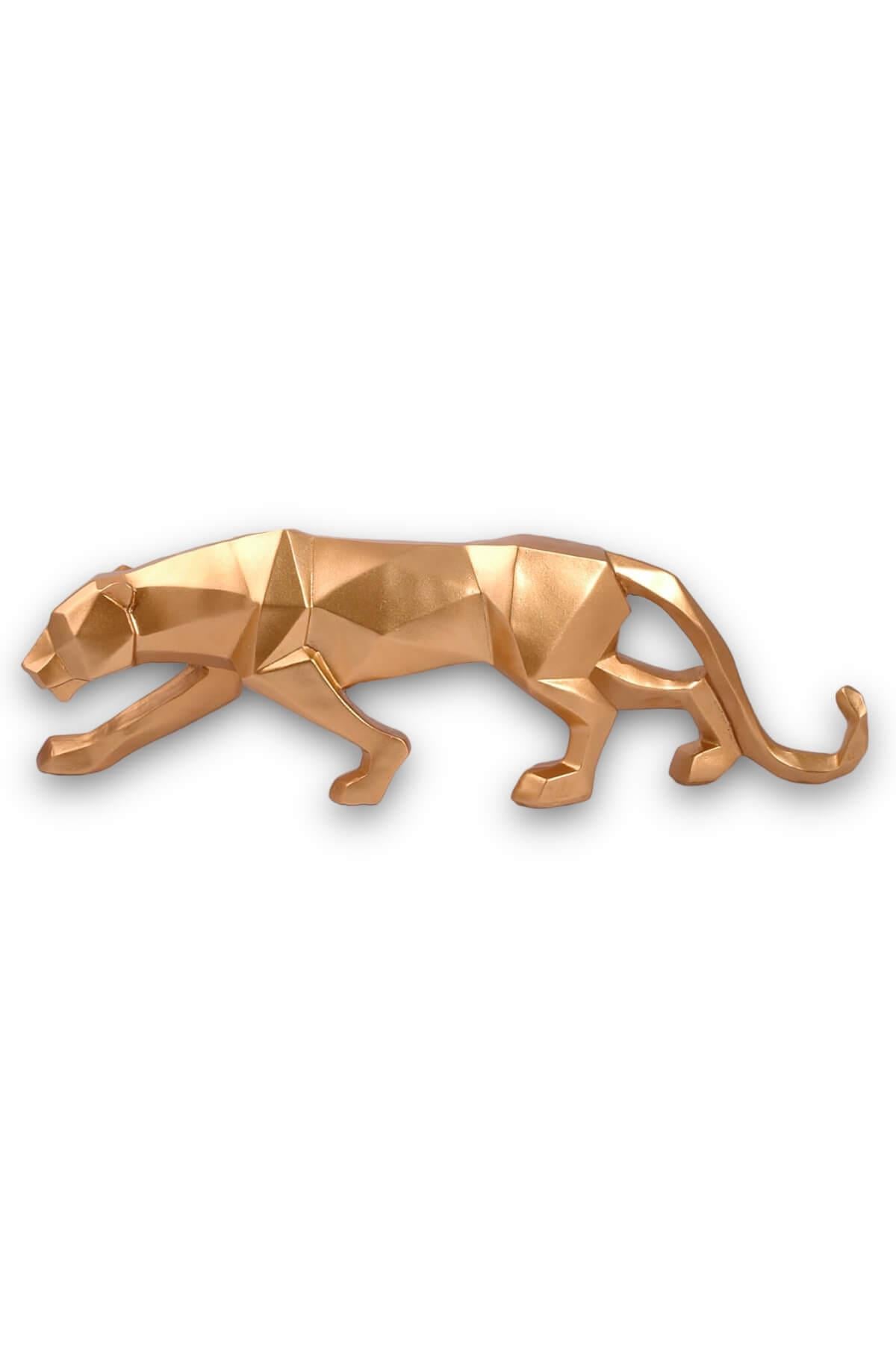 43cm Altın Kübik Puma Polyester Dekor