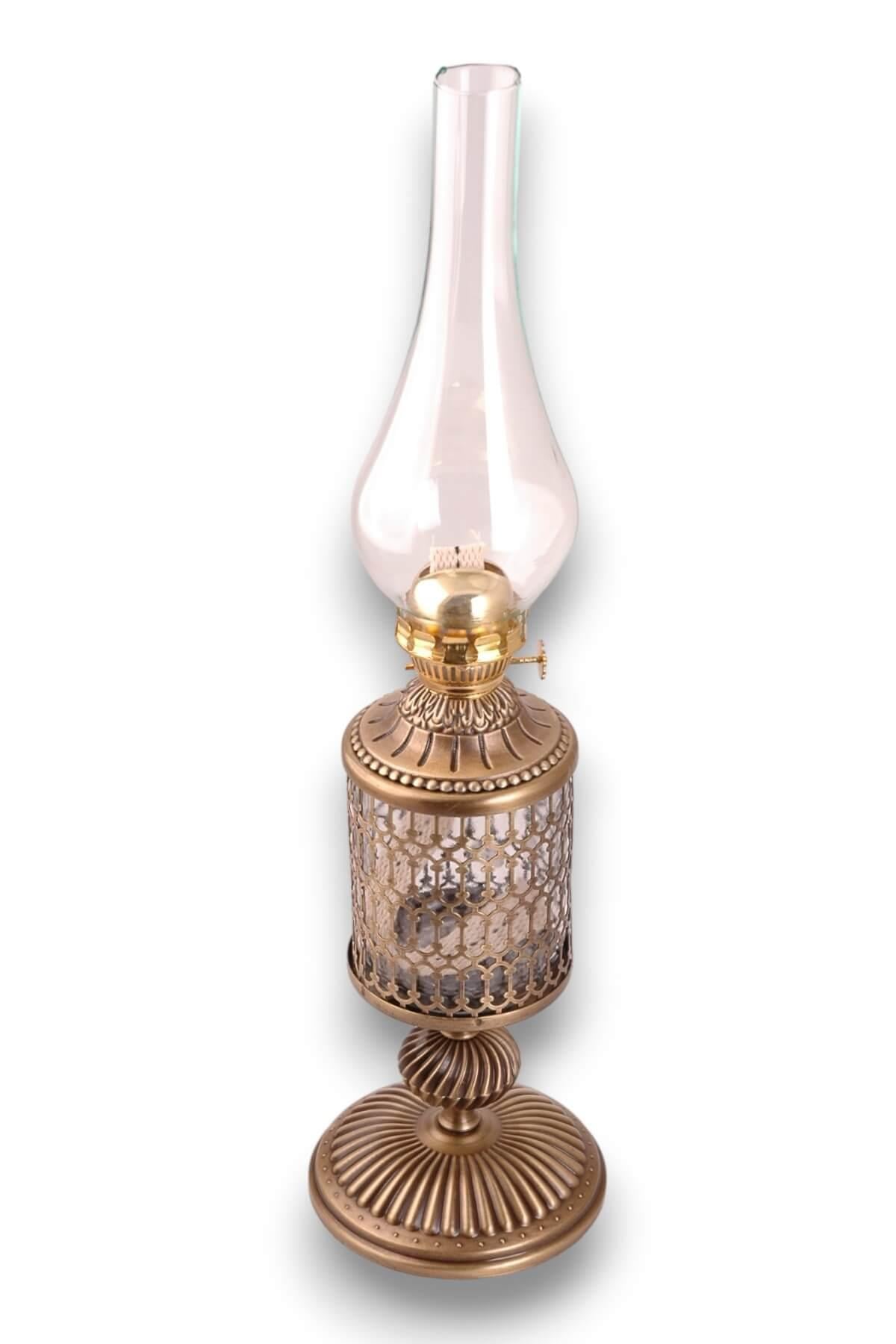 48 cm Antik Eskitme Gaz Lambası