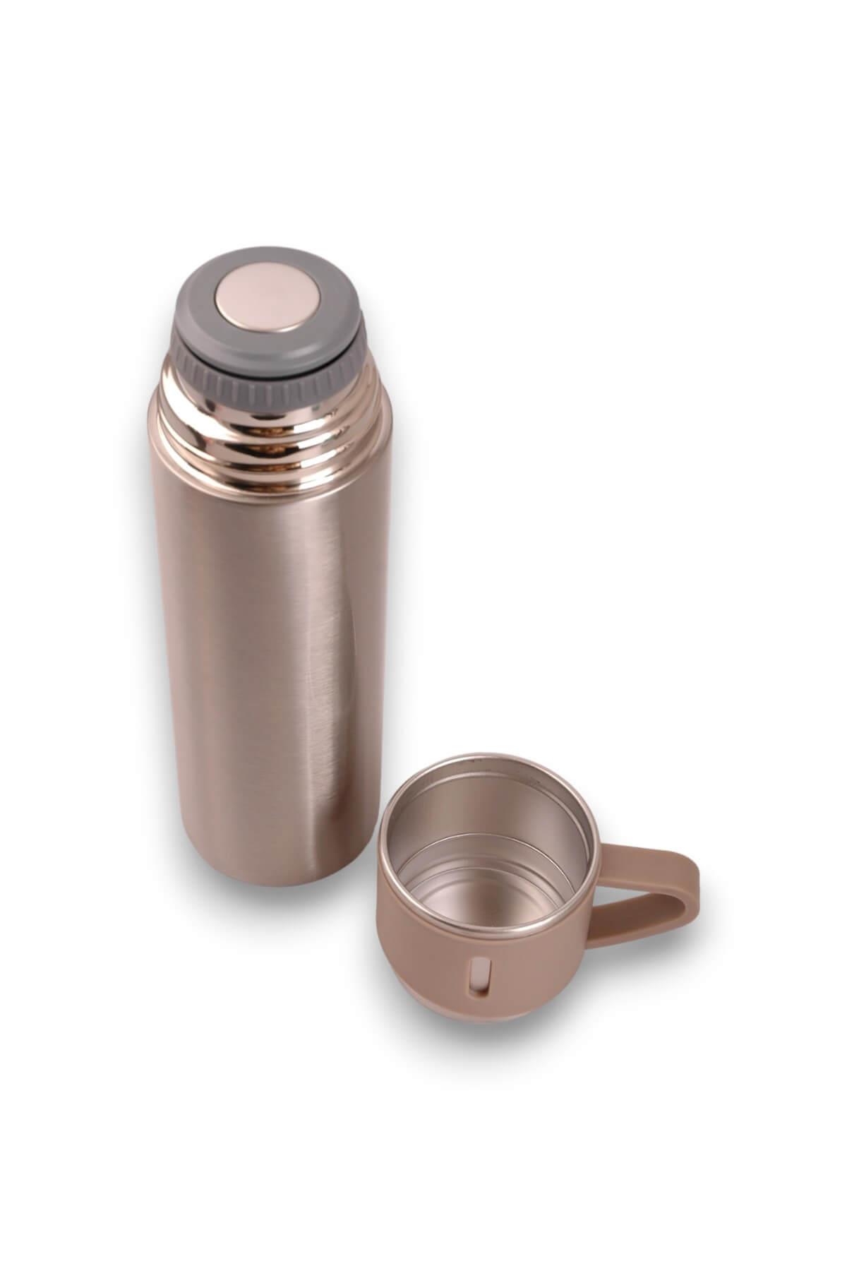 Gümüş Bardaklı Termos Matara Seti 500ml