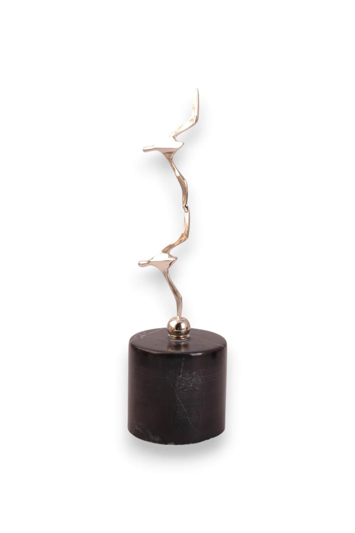 8x30cm Kırlangıç Siyah Mermer Kaideli Gümüş