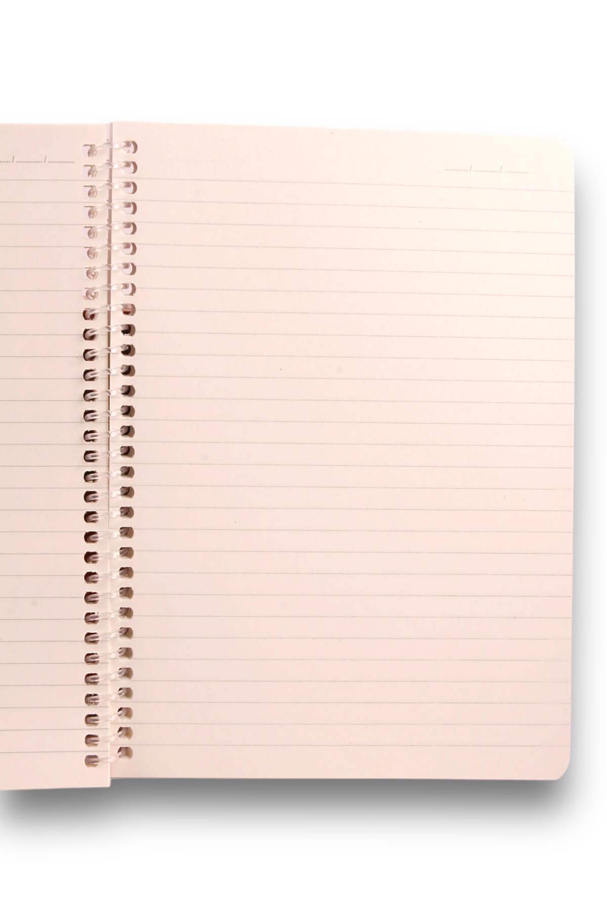 A5 Dokulu Kapak Make or Break Motto Spiralli Çizgili Defter