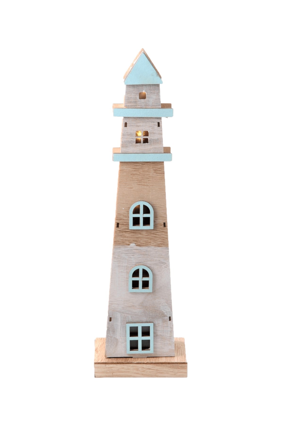 Ahşap Deniz Feneri Pilli Led Dekor