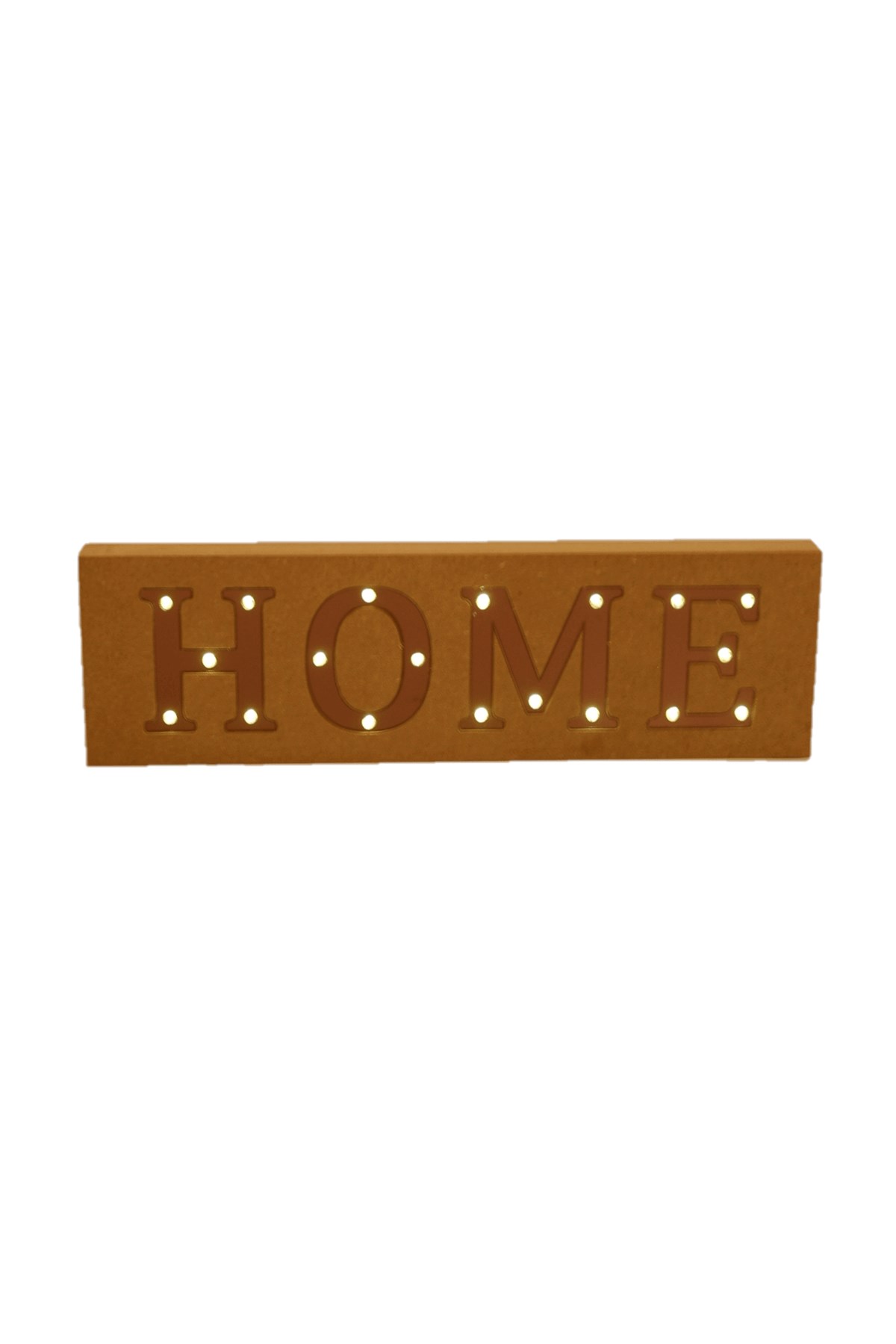 Ahşap HOME Led Işıklı Pano Pilli
