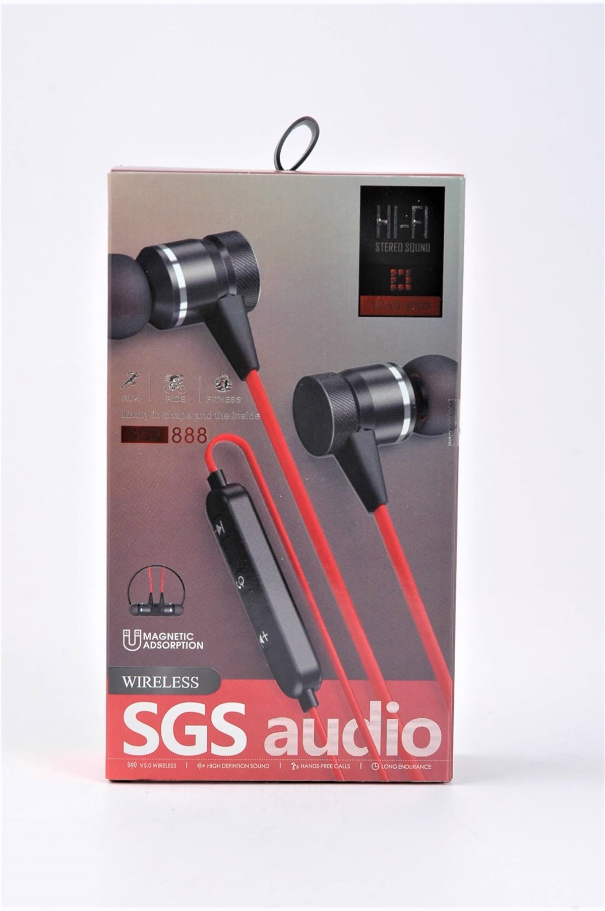 Beyaz HiFi Boyuna Asılan Mıknatıslı Bluetooth Kulaklık SGS 888