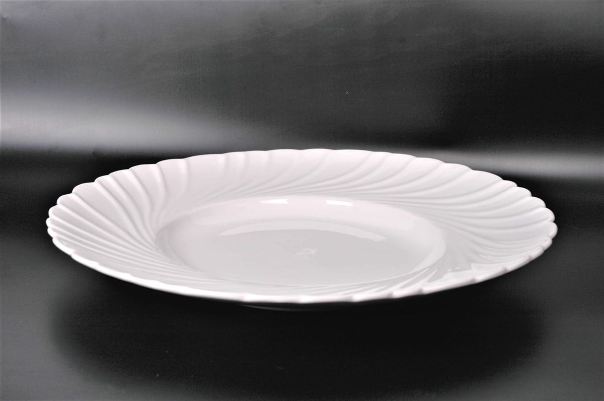 44cm Beyaz Porselen Büyük Çiçek Yuvarlak Servis