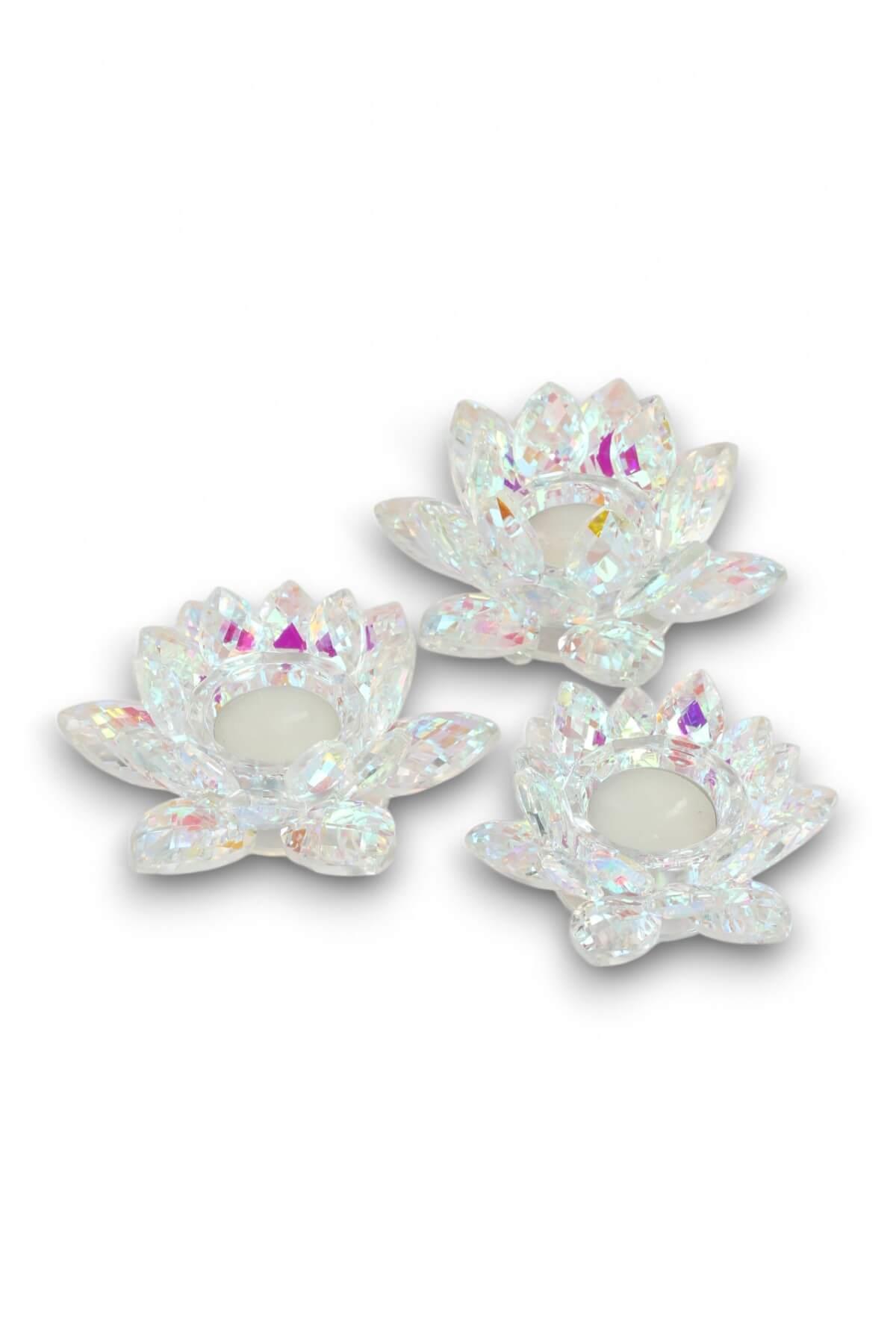 Büyük Janjanlı Kristal Lotus Mumluk