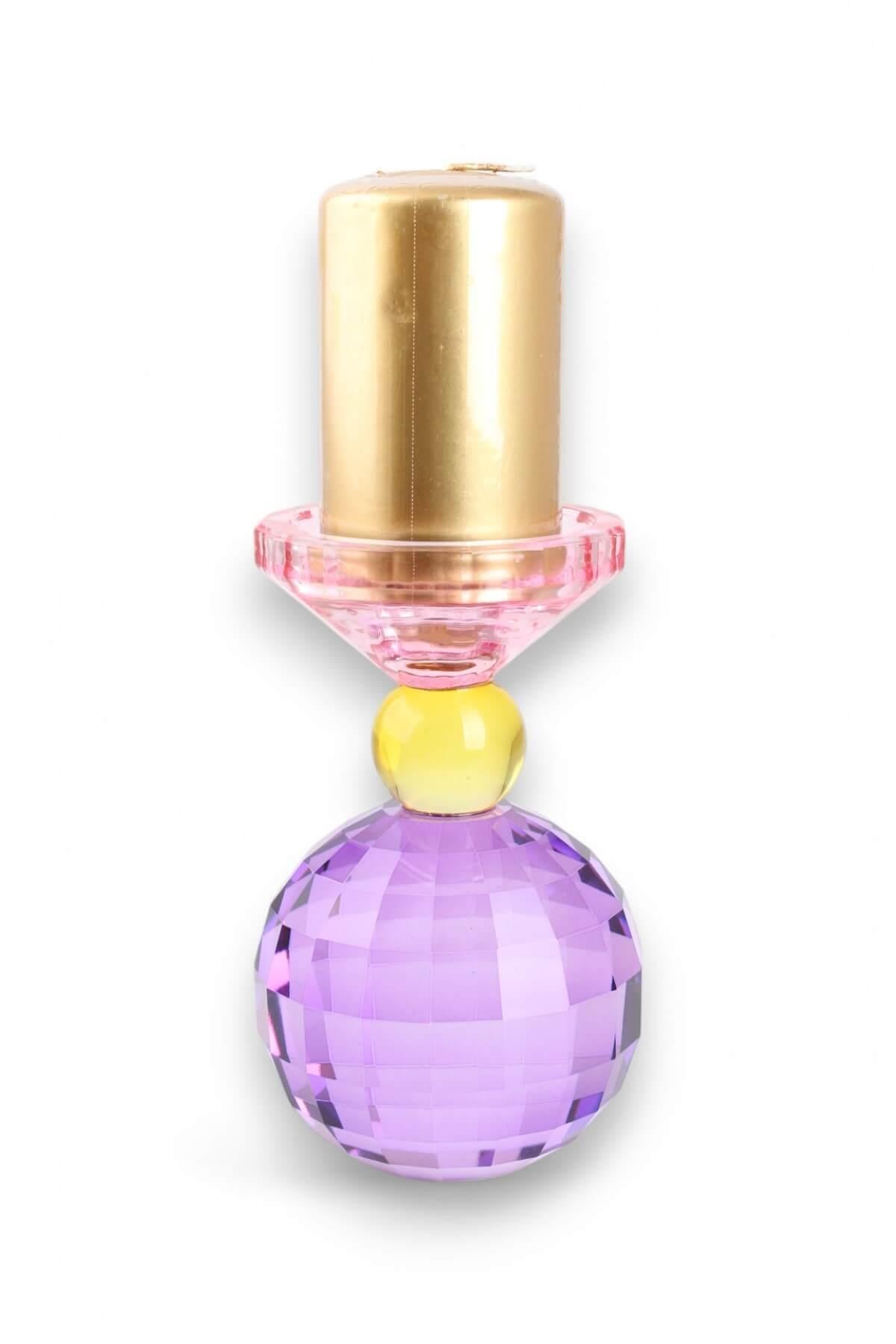 17cm Kristal Top Mumluk Mor Pembe