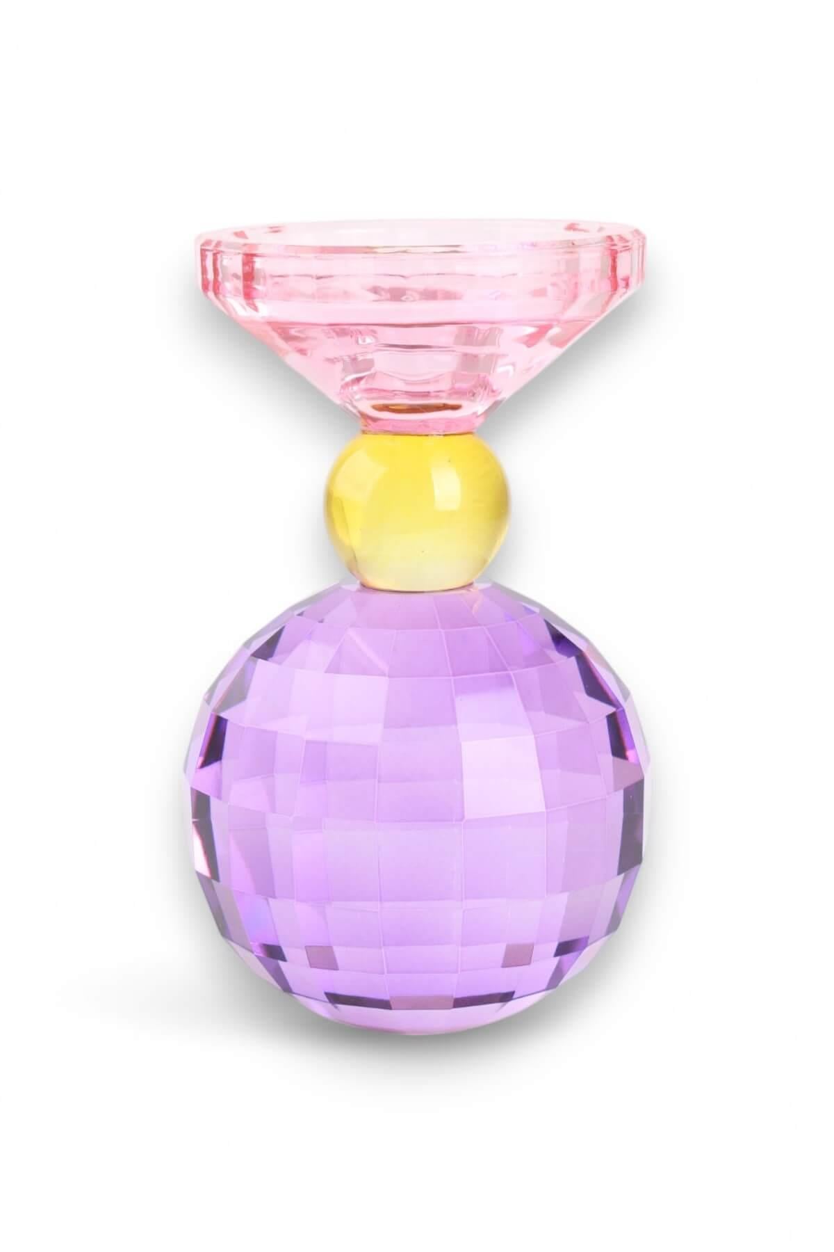 17cm Kristal Top Mumluk Mor Pembe