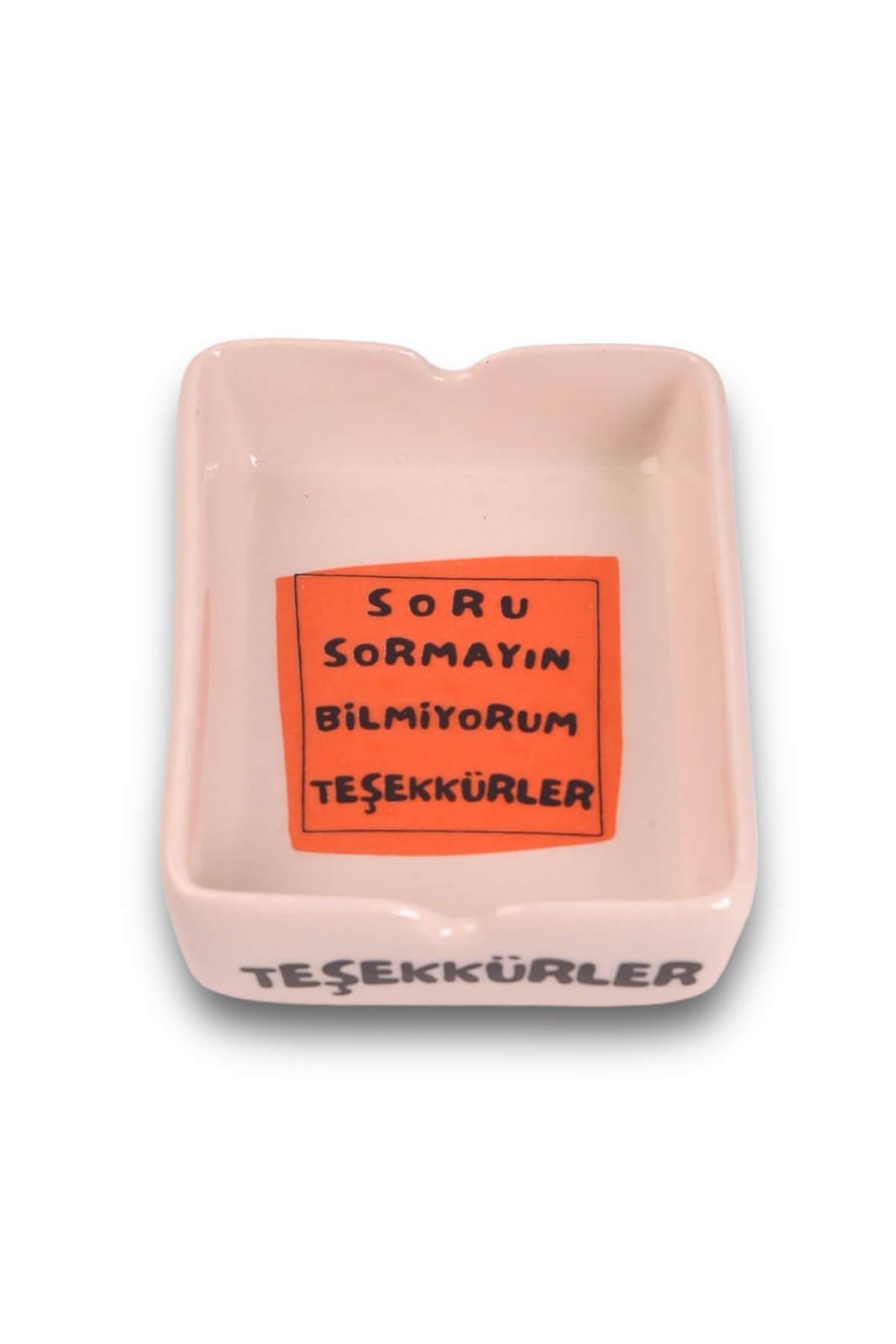 Dikdörtgen Soru Sormayın Seramik Küllük