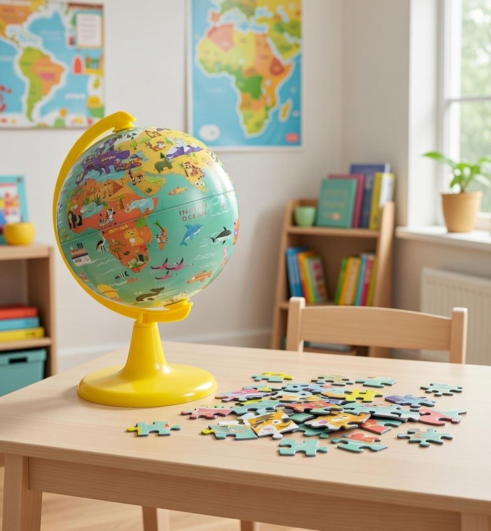 My Wild World Globe + Puzzle (15 cm Globe-100 Pcs Puzzle)
