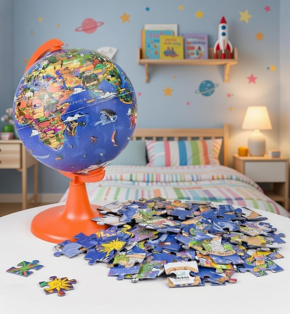 My World Globe + Puzzle (15 cm Globe-100 Pcs Puzzle) No:2