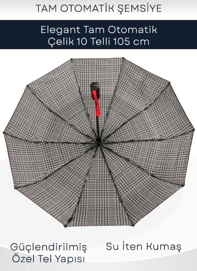 Premıum Kazayağı Desenli Çanta Boy Şemsiye