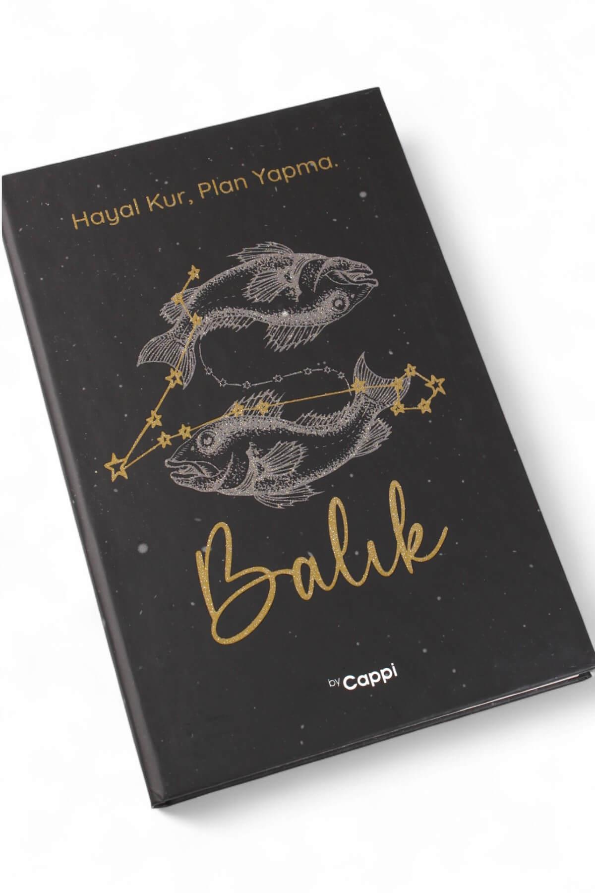 Simli Balık Burcu Çizgili Defter