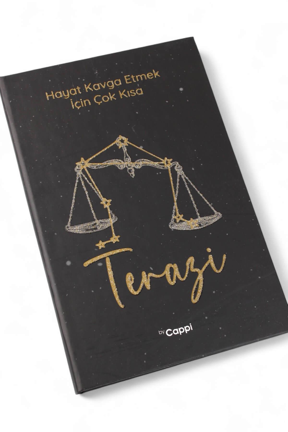 Simli Terazi Burcu Çizgili Defter