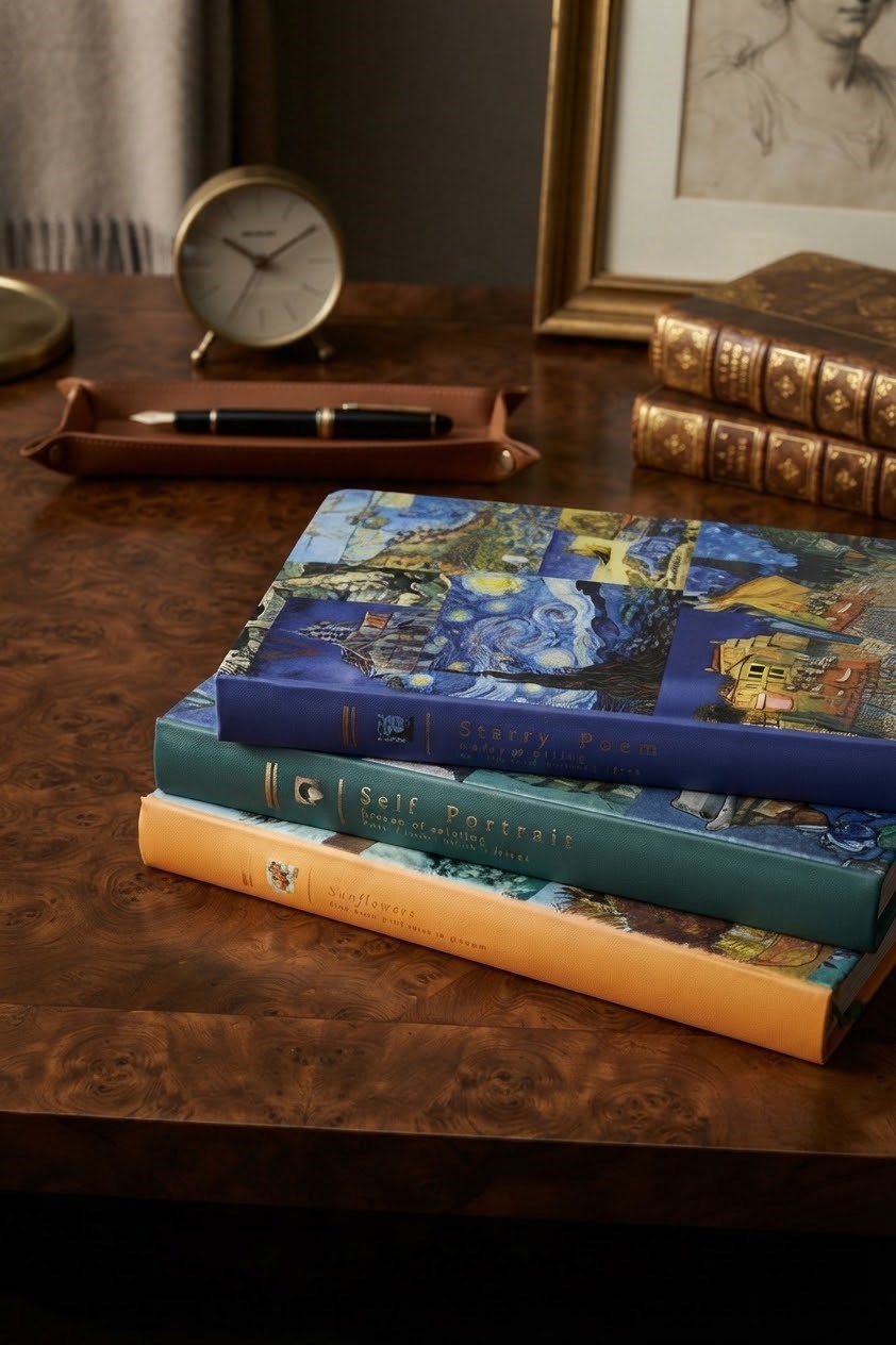 Vincent Van Goghun Gece Teması B6 Çizgili Sert Kapaklı  Defter