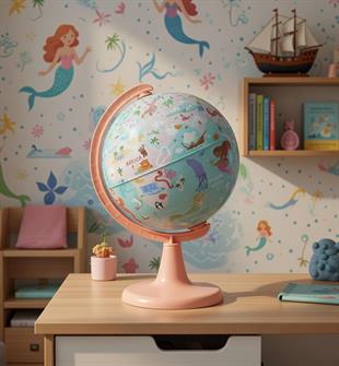  Mermaid Journey Globe + Puzzle (15 cm Globe-54 Pcs Puzzle)
