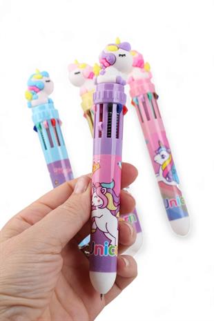 10 Renk Unicorn Tükenmez Kalem