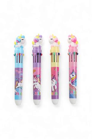 10 Renk Unicorn Tükenmez Kalem