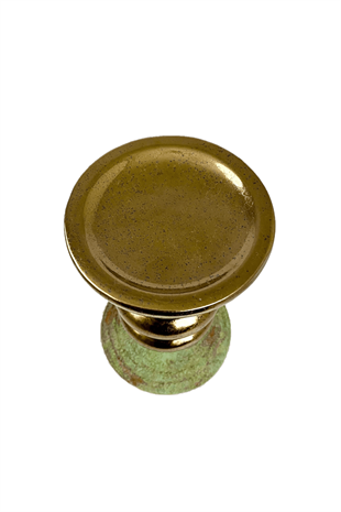 13,5x23,5cm Eskitme Seramik Bronz Şamdan