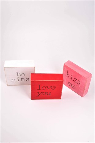 13x13cm 3lü Ahşap Kare Bloklar