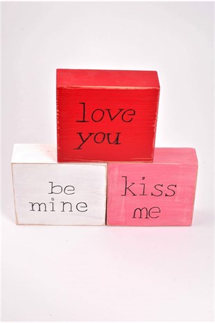 13x13cm 3lü Ahşap Kare Bloklar