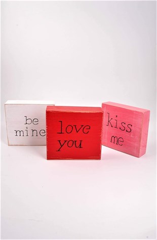 13x13cm 3lü Ahşap Kare Bloklar