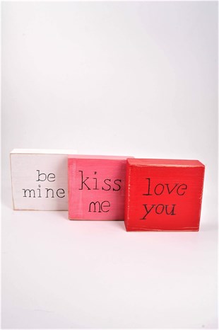 13x13cm 3lü Ahşap Kare Bloklar