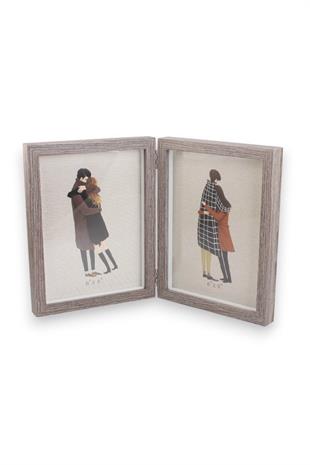 13x18cm Kalın 2 Resimli Paravan Çerçeve