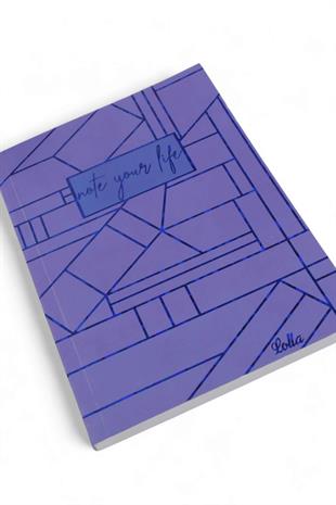 13x20cm Lolla  Mor  Renkli Çizgili 128 Sayfa Yumuşak Defter