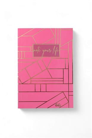 13x20cm Lolla Pembe  Renkli Çizgili 128 Sayfa Yumuşak Defter