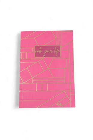 13x20cm Lolla Pembe  Renkli Çizgili 128 Sayfa Yumuşak Defter