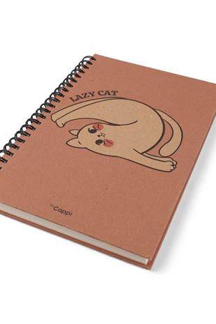 13x21cm Kraft Spiralli Lazy  160 Sayfa Çizgili Kalın Kapak Defter