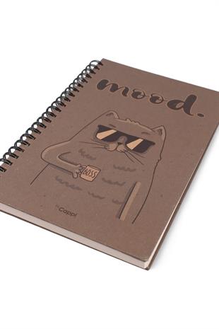 13x21cm Kraft Spiralli Mood  160 Sayfa Çizgili Kalın Kapak Defter