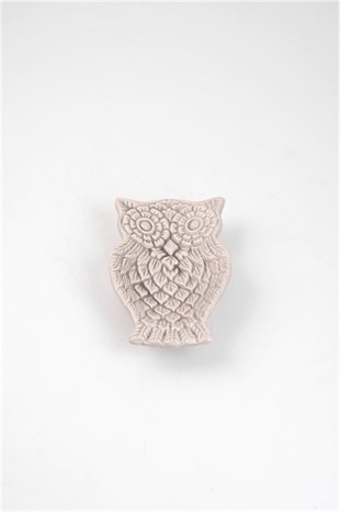 14 cm Gri Seramik Baykuş Çerezlik