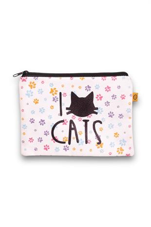 14x20cm I Love Cats Deri Cüzdan