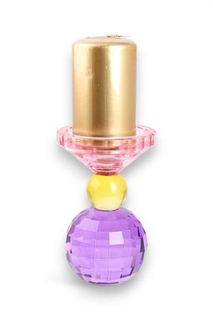 15cm Kristal Top Mumluk Mor Pembe