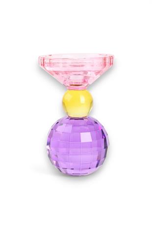 15cm Kristal Top Mumluk Mor Pembe