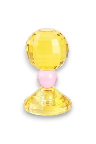 15cm Kristal Top Mumluk Sarı Pembe