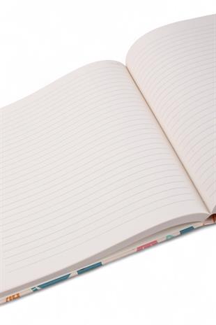 17x19,5cm Simli Sincap Desen Çizgili Sert Kapak 160 Sayfa Dikişli Defter