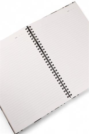 17x24cm Spiralli Çizgili Desenli Sert Kapak 160 Sayfa Defter