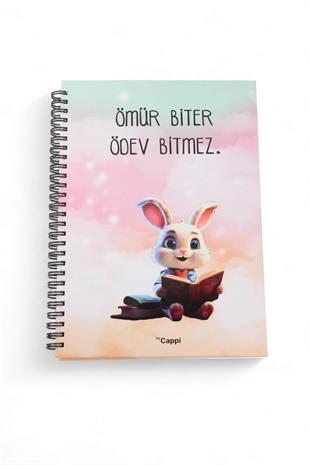 17x24cm Spiralli Çizgili Mesajlı Sert Kapak 160 Sayfa Defter No:1