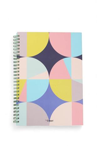 17x24cm Spiralli Çizgili Mesajlı Sert Kapak 160 Sayfa Defter