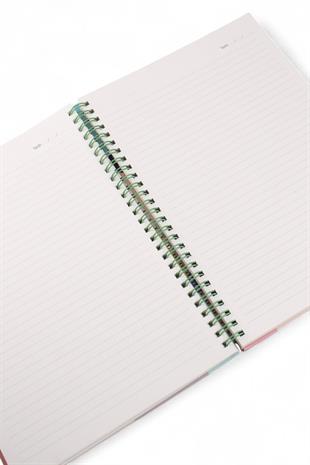 17x24cm Spiralli Çizgili Mesajlı Sert Kapak 160 Sayfa Defter